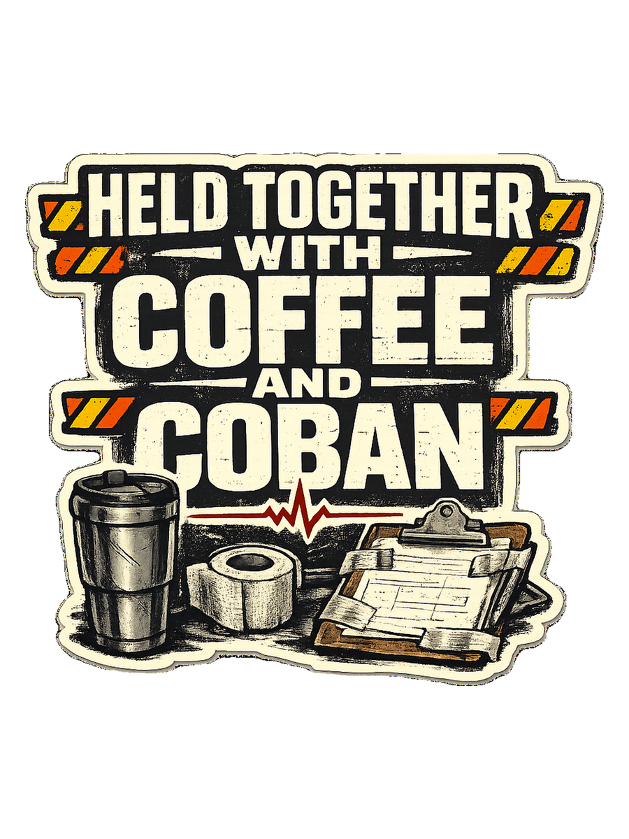 Nurse Gift T-Shirt — Held Together with Coffee and Coban