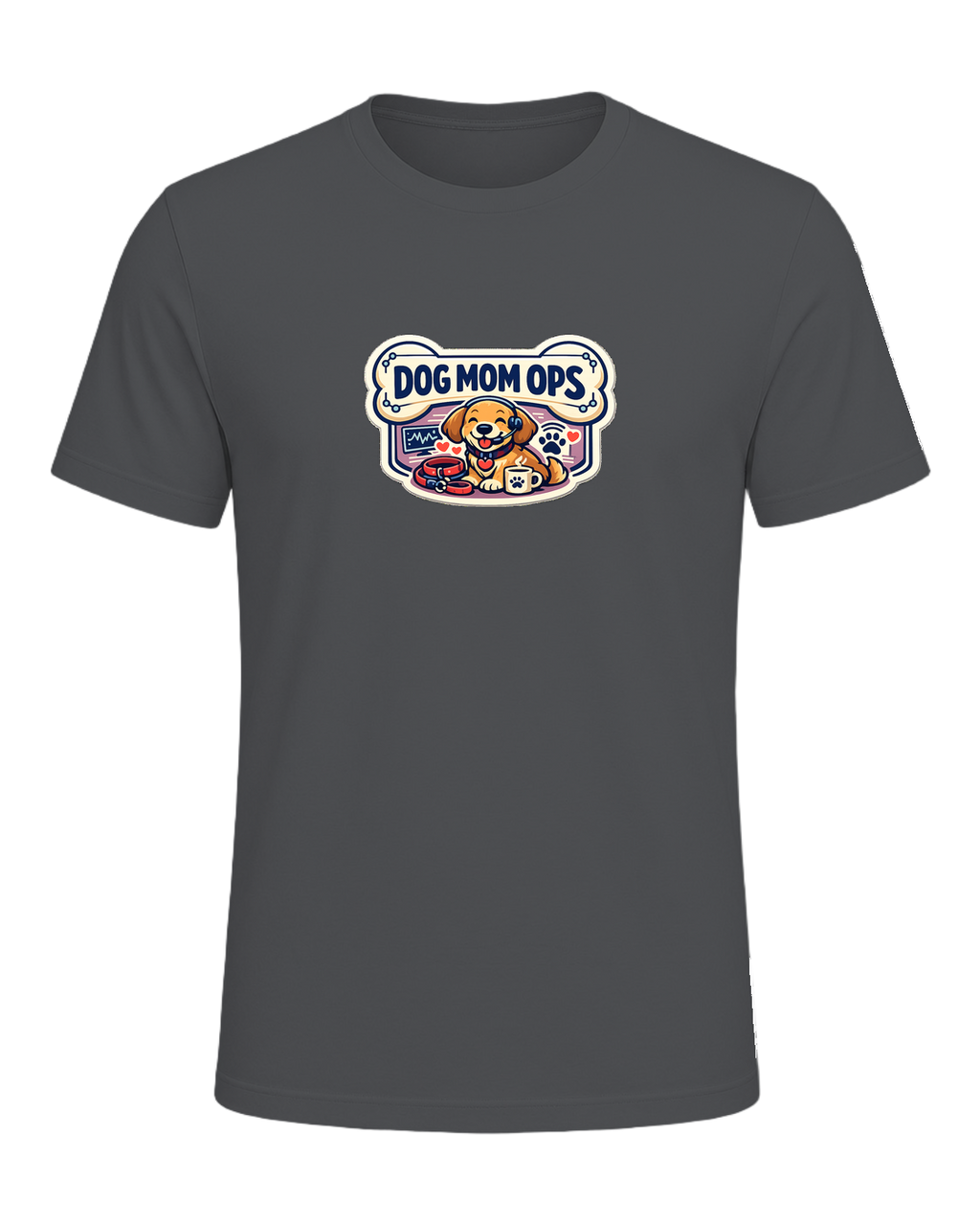 Dog Mom Ops Tee — Asphalt