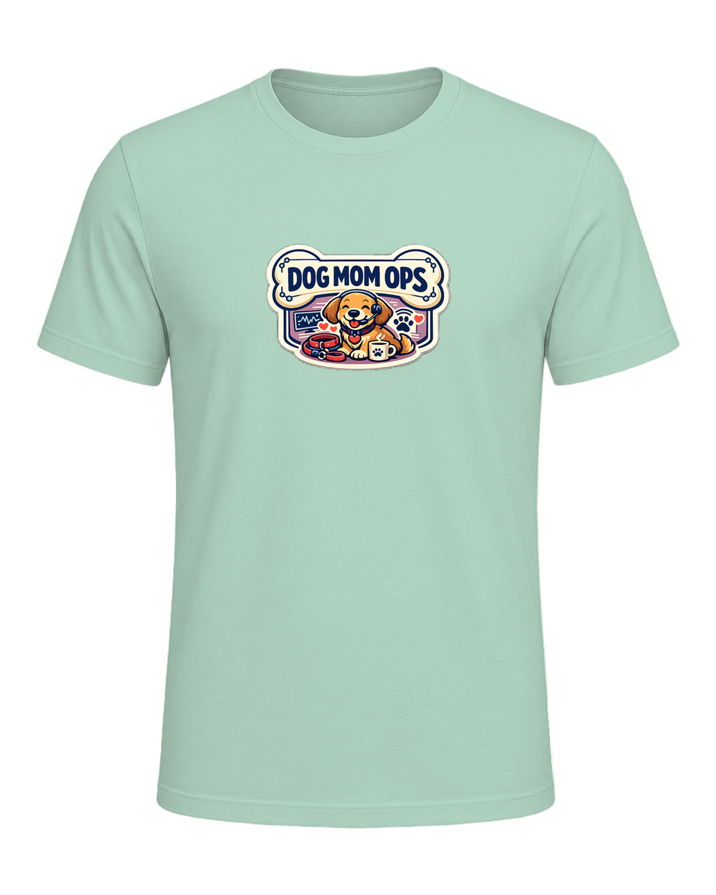 Dog Mom Ops Tee — Heather Mint