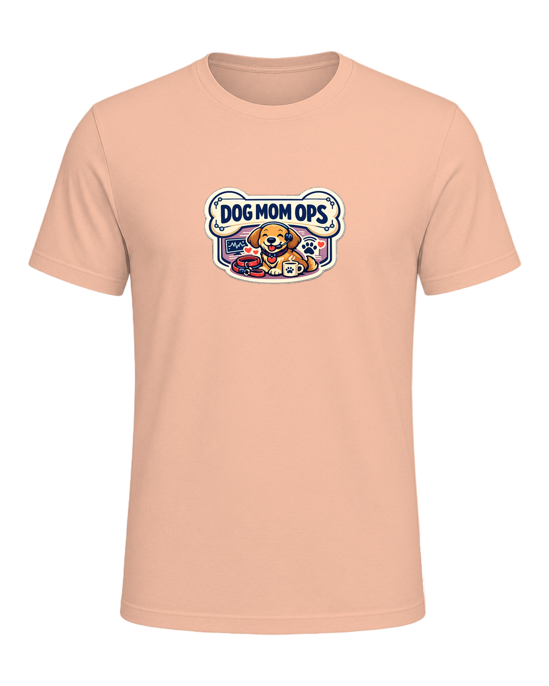Dog Mom Ops Tee — Heather Peach