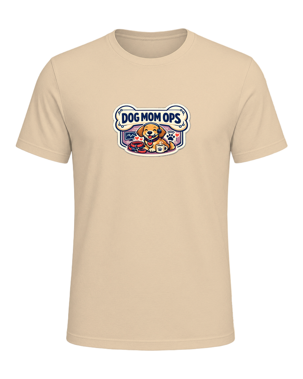 Dog Mom Ops Tee — Soft Cream