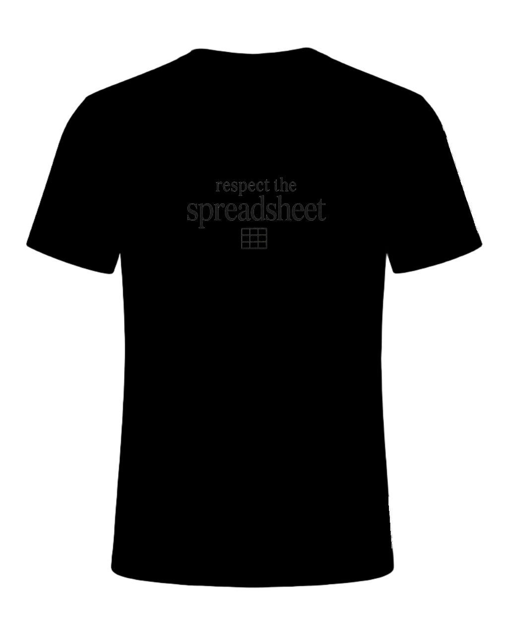 respect the spreadsheet — Black