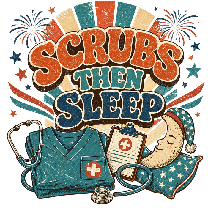 SCRUBS THEN SLEEP - Vintage Distressed Tee