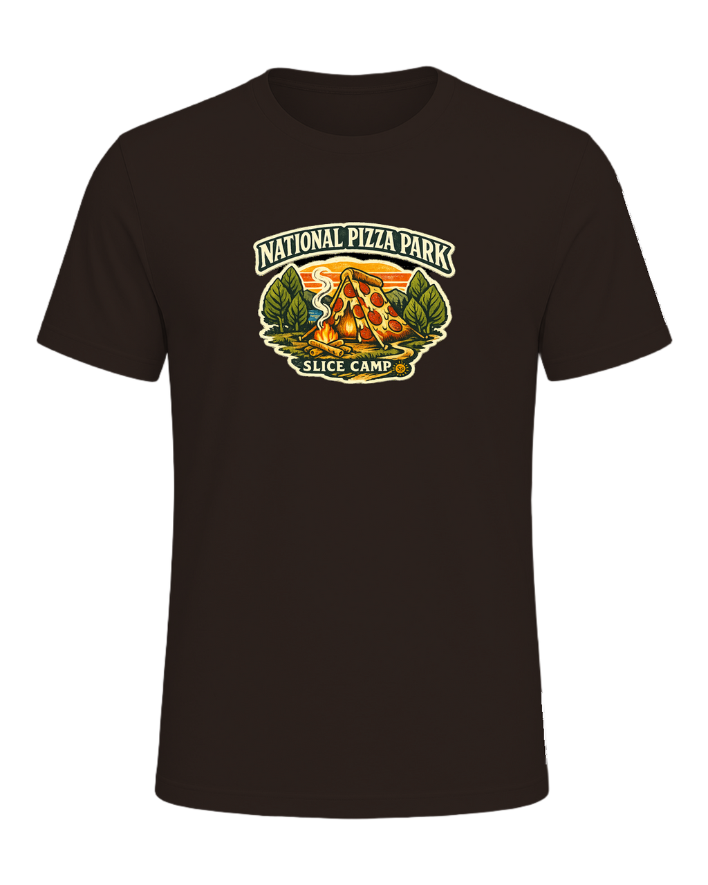 National Pizza Park Tee — Brown