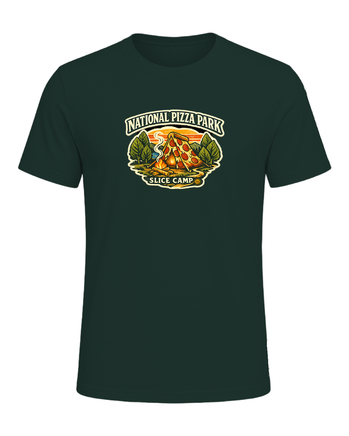 National Pizza Park Tee — Forest