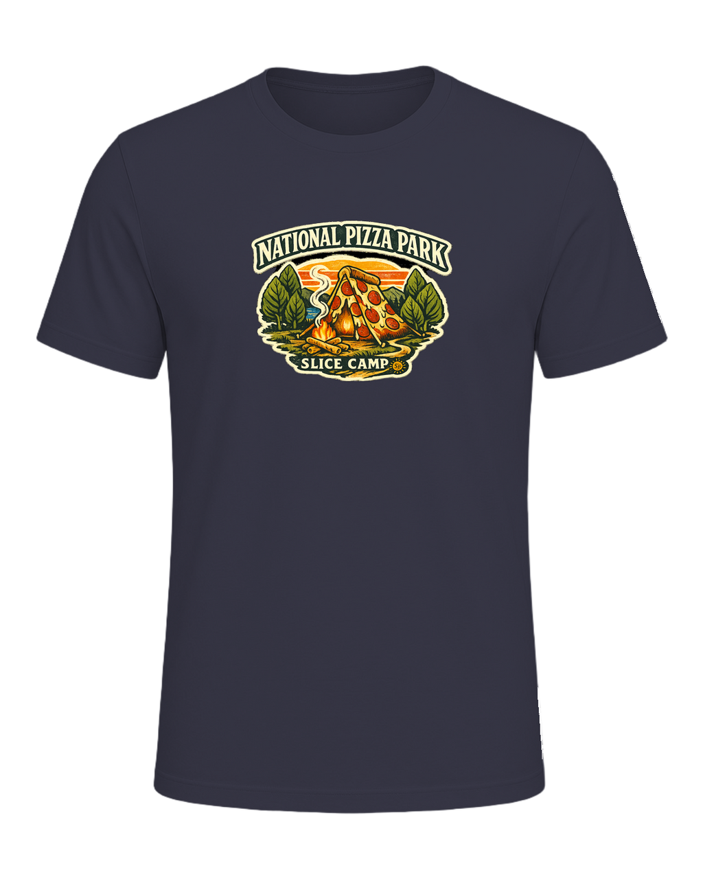 National Pizza Park Tee — Heather Midnight Navy