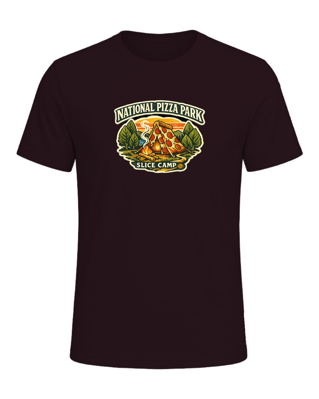 National Pizza Park Tee — Oxblood Black