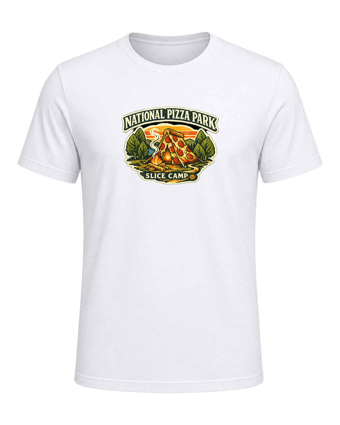 National Pizza Park Tee — White