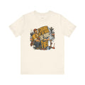 Plumbing Humor T-Shirt — I Charge by the Hour, the Panic Is Free — t-shirt design