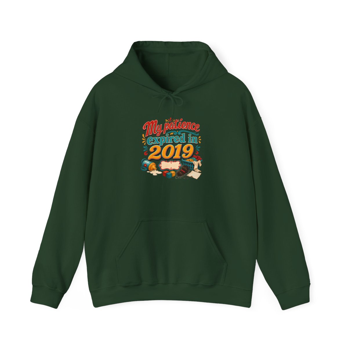 Tired Mom Gift Hoodie — My Patience Expired in 2019 — mom chaos hoodie design
