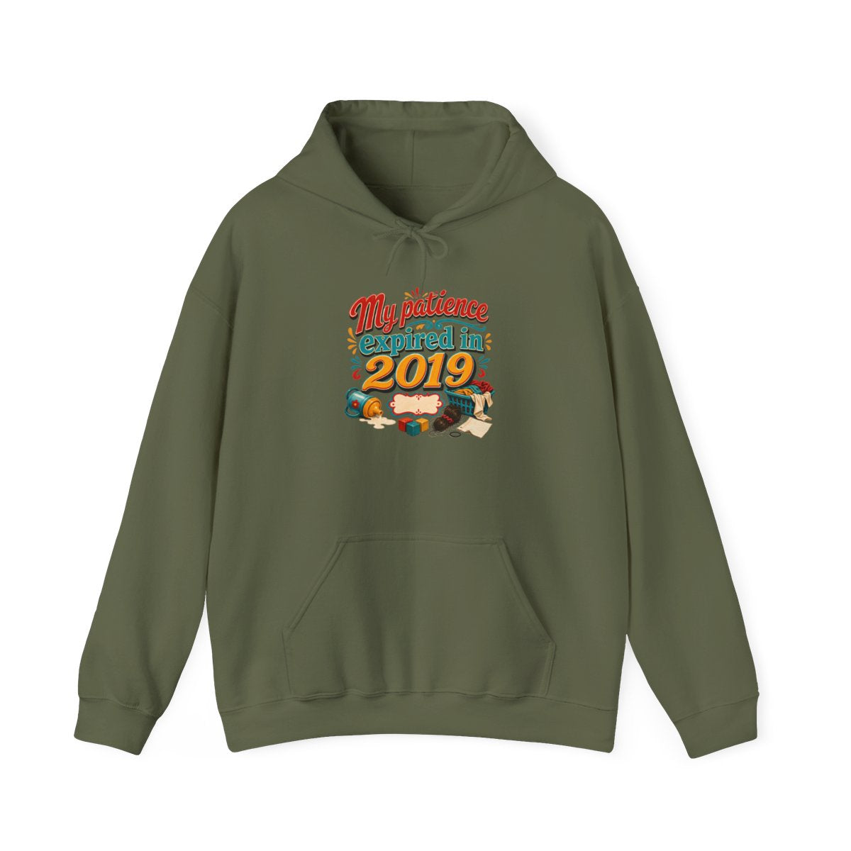 Tired Mom Gift Hoodie — My Patience Expired in 2019 — mom chaos hoodie design
