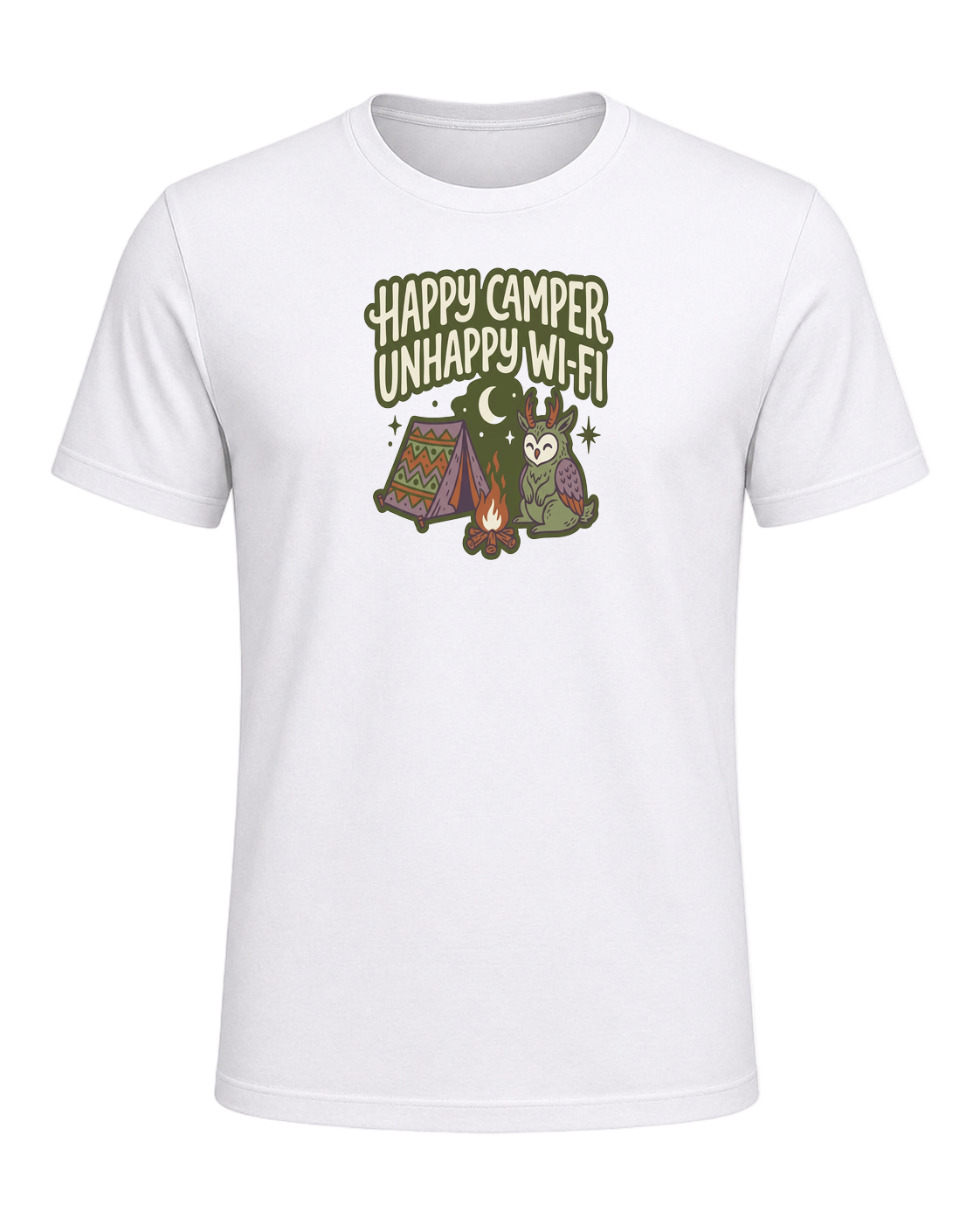 HAPPY CAMPER UNHAPPY WI-FI — White
