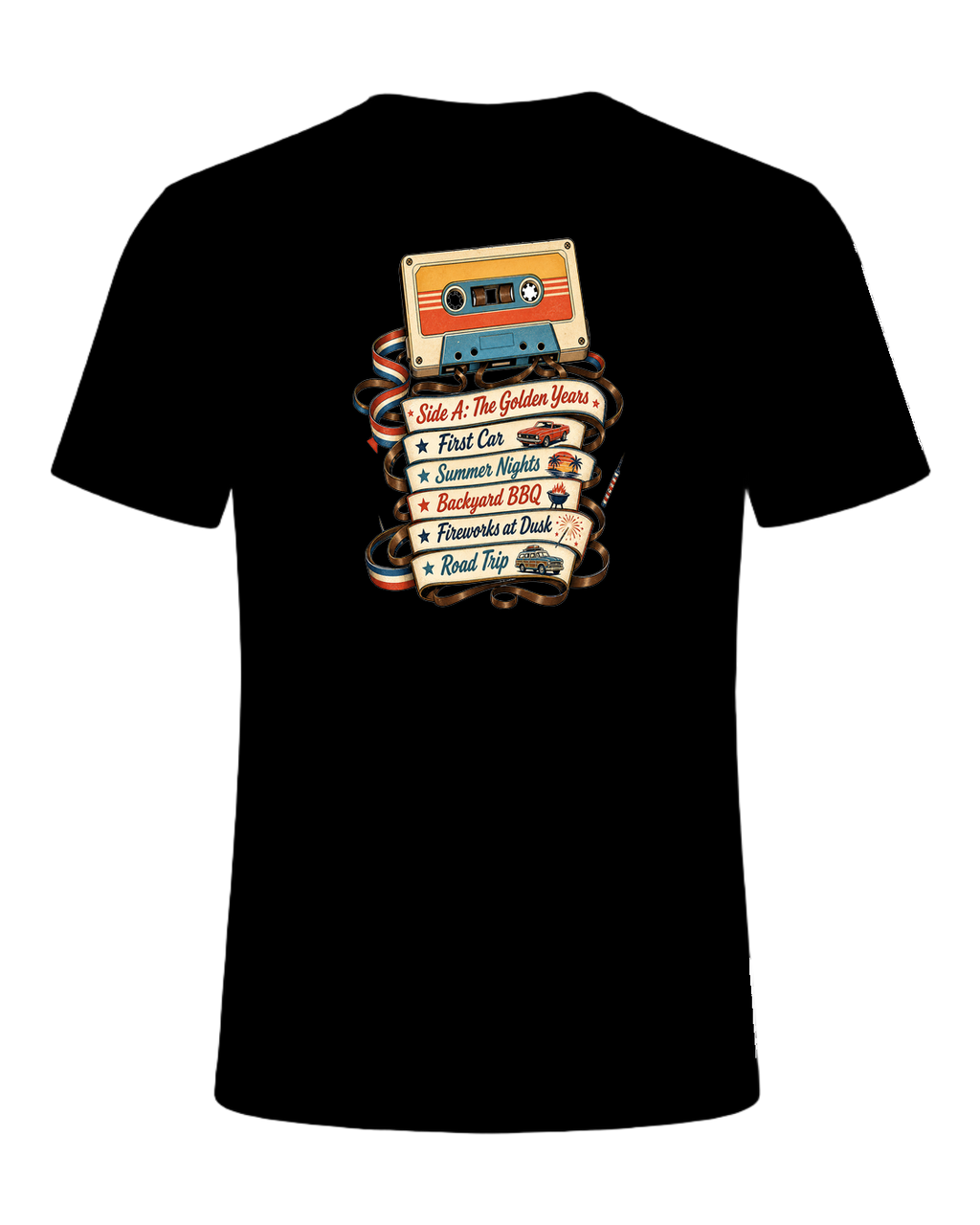 80s Cassette Nostalgia — Black