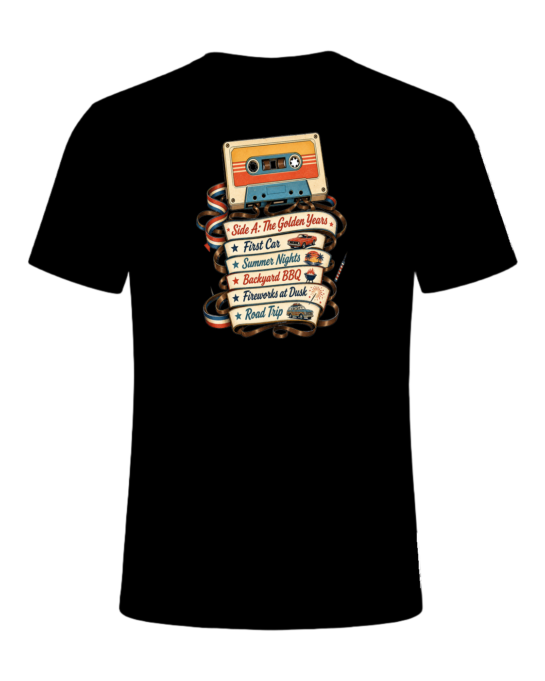 80s Cassette Nostalgia — Black