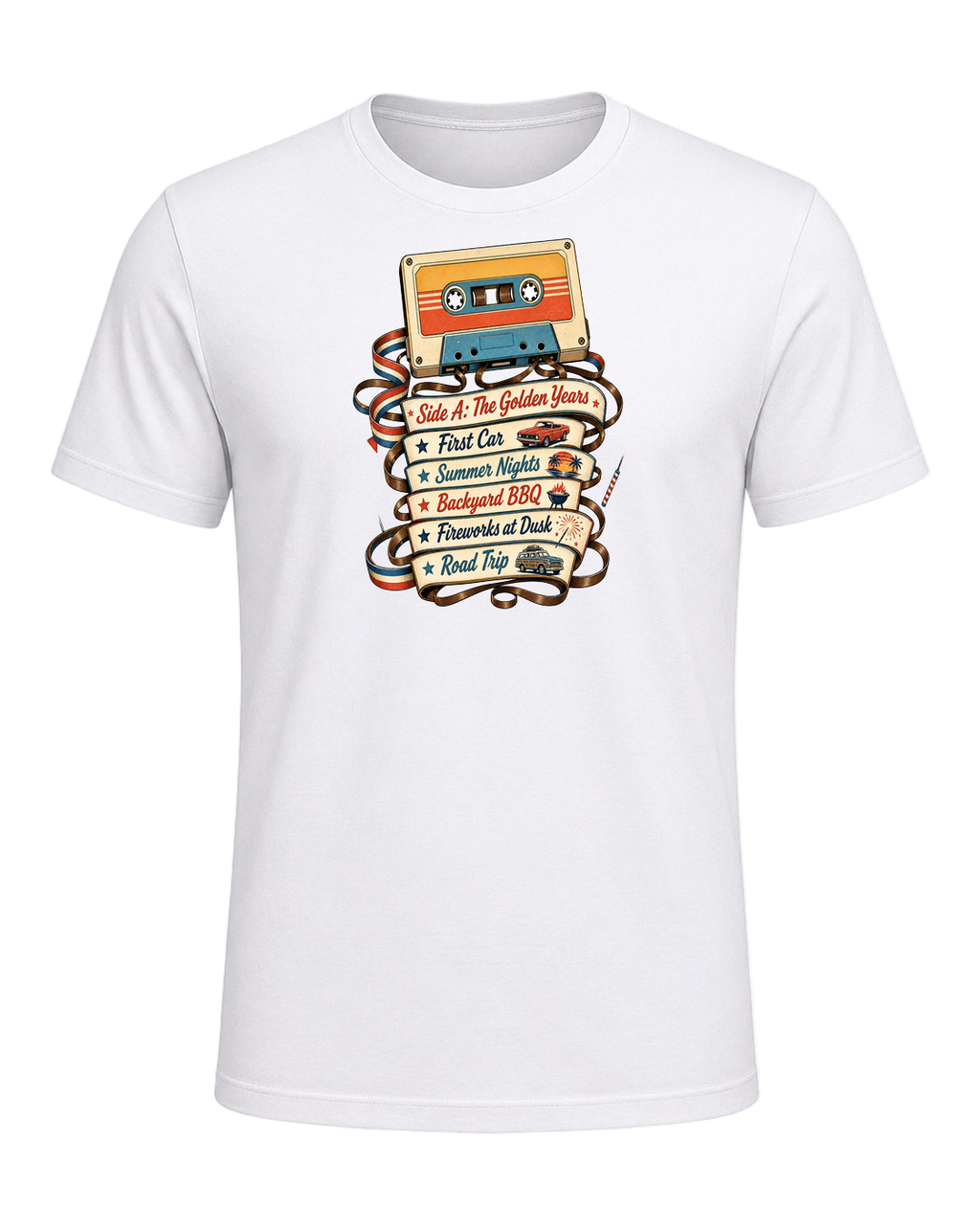 80s Cassette Nostalgia — White