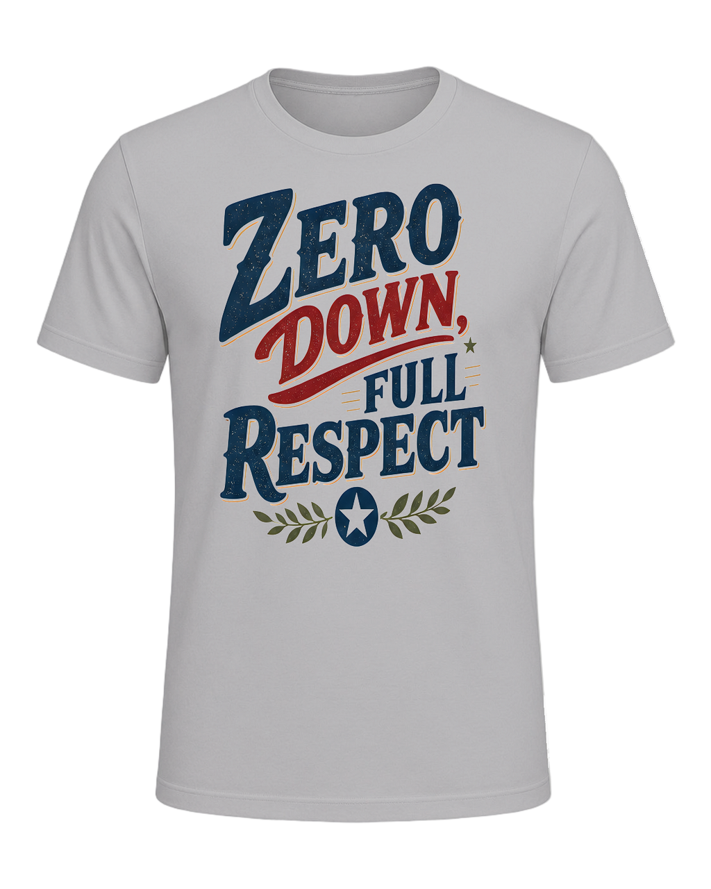 ZERO DOWN, FULL RESPECT — Athletic Heather