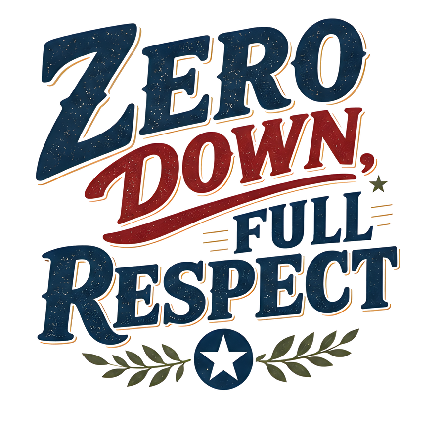 ZERO DOWN, FULL RESPECT — Classic Graphic Tee