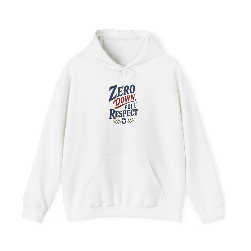 ZERO DOWN, FULL RESPECT Hoodie — White