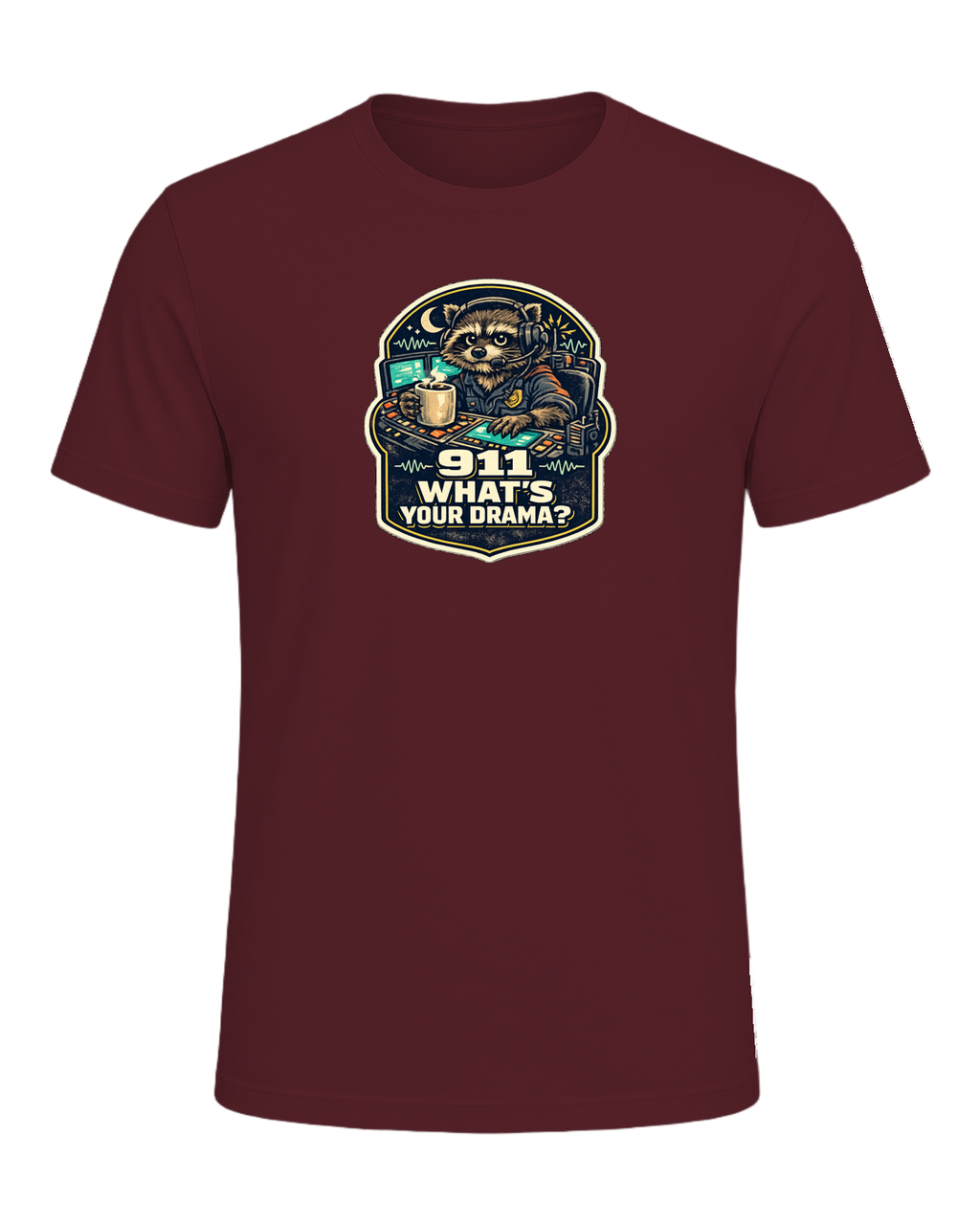 911 What's Your Drama? Tee — Maroon