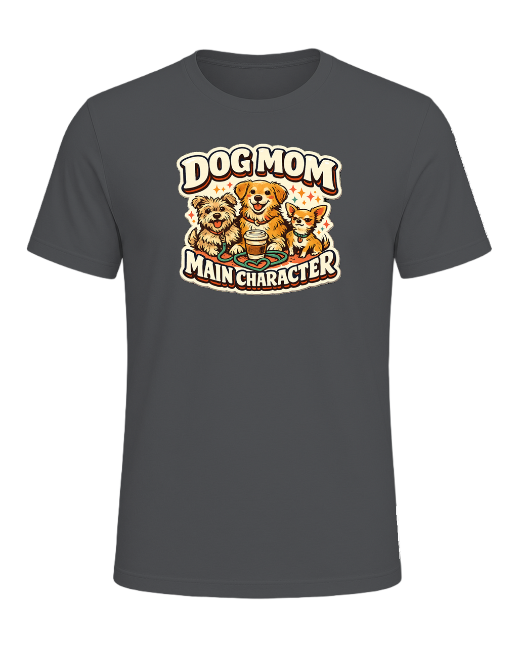 Dog Mom Main Character Tee — Asphalt