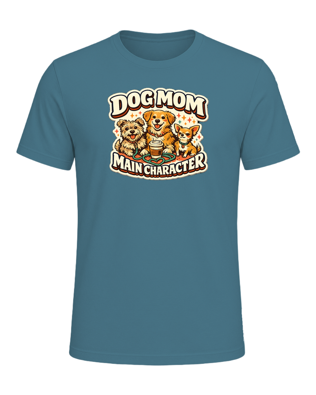 Dog Mom Main Character Tee — Heather Deep Teal
