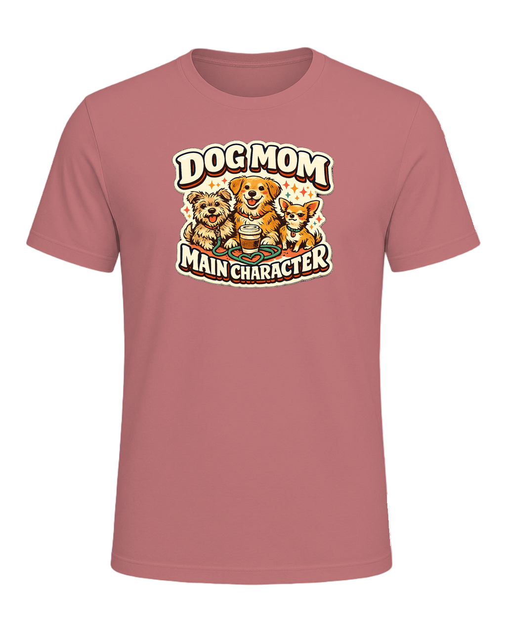 Dog Mom Main Character Tee — Mauve