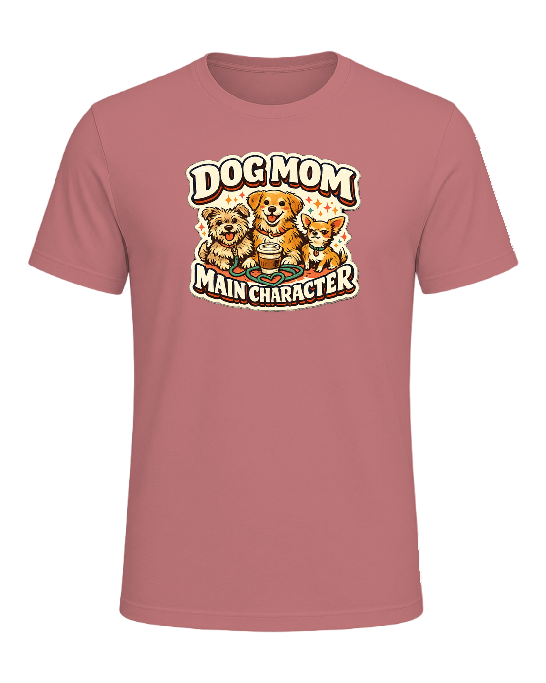 Dog Mom Main Character Tee — Mauve
