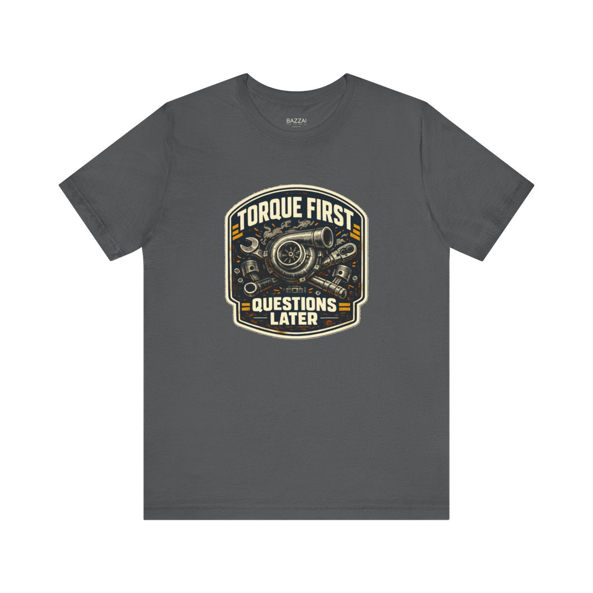 Mechanic Gift T-Shirt — Torque First Questions Later — t-shirt design by Hank