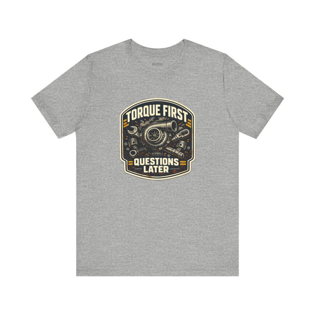 Mechanic Gift T-Shirt — Torque First Questions Later — t-shirt design by Hank