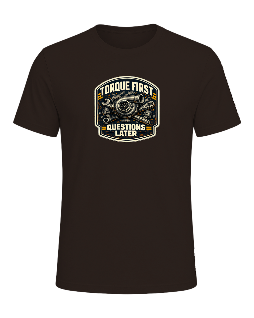Torque First Questions Later Tee — Brown