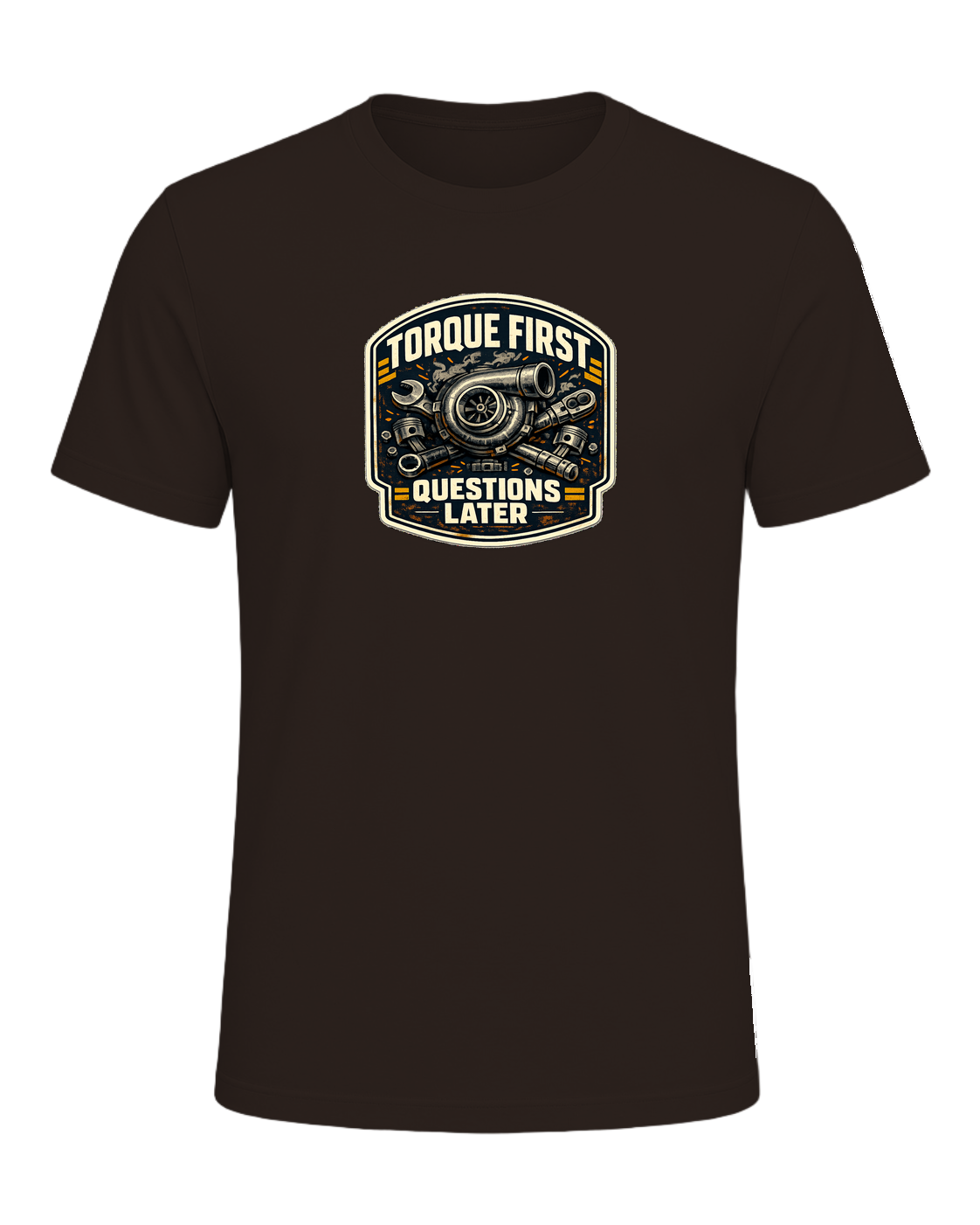 Torque First Questions Later Tee — Brown