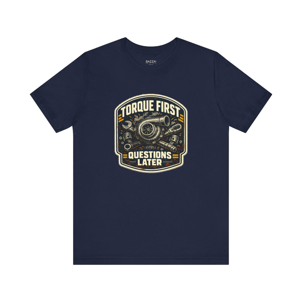 Mechanic Gift T-Shirt — Torque First Questions Later — t-shirt design by Hank