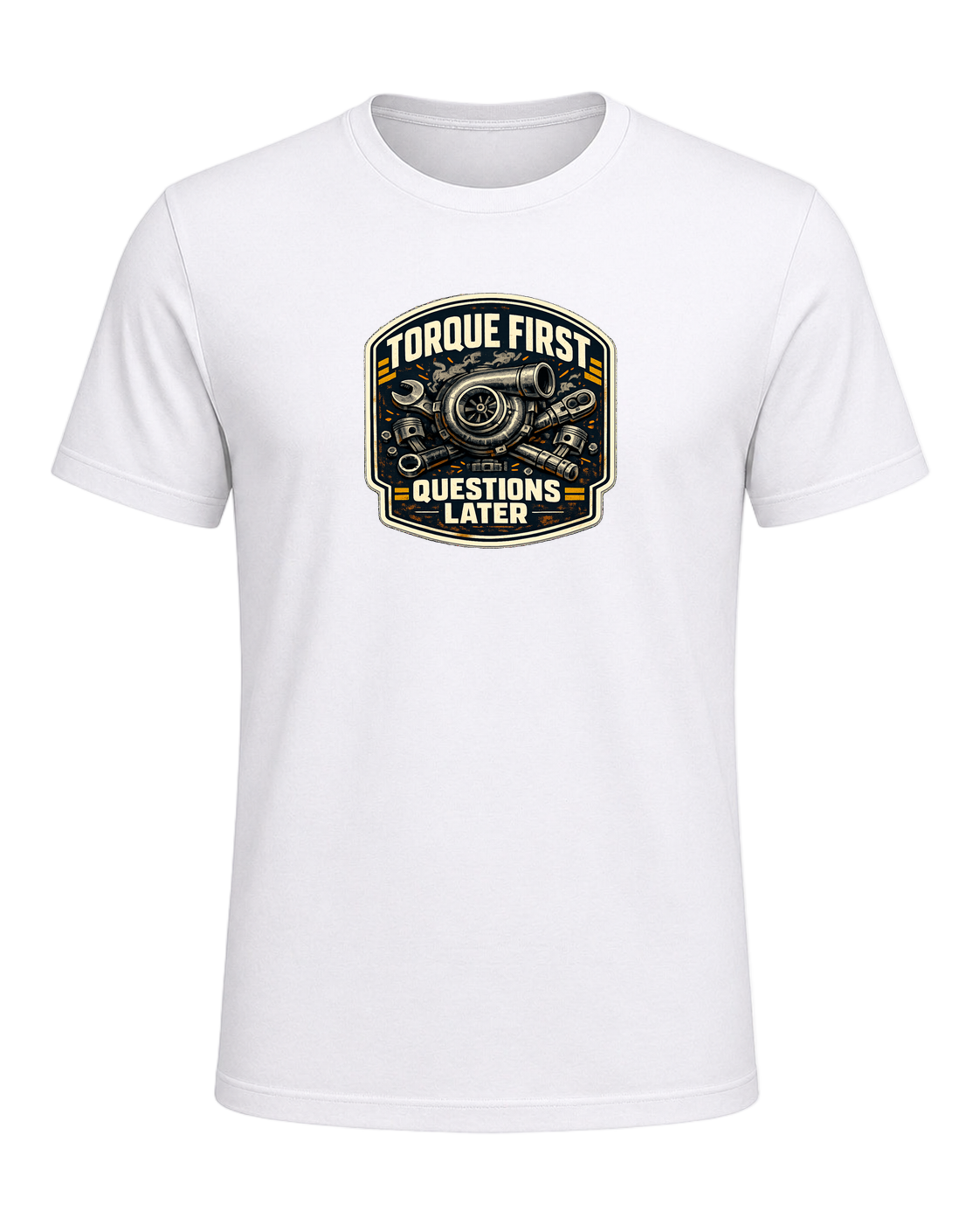 Torque First Questions Later Tee — White