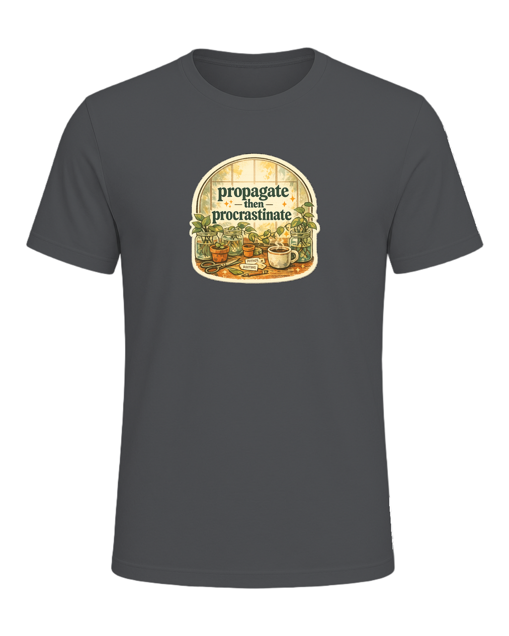 Propagate Then Procrastinate Tee — Asphalt