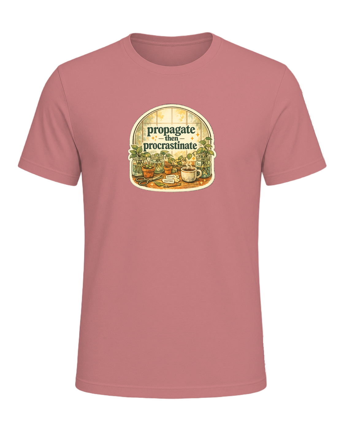 Propagate Then Procrastinate Tee — Heather Mauve