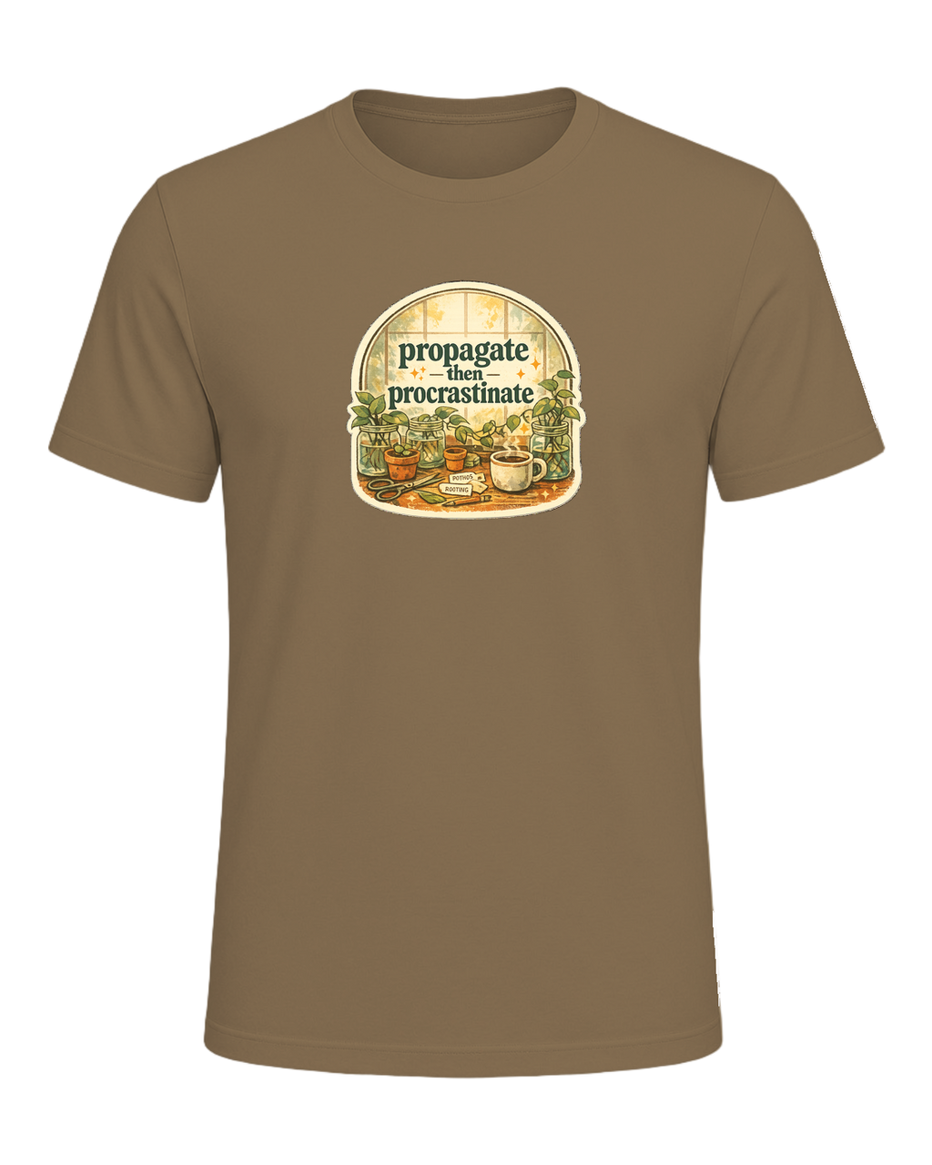 Propagate Then Procrastinate Tee — Heather Olive