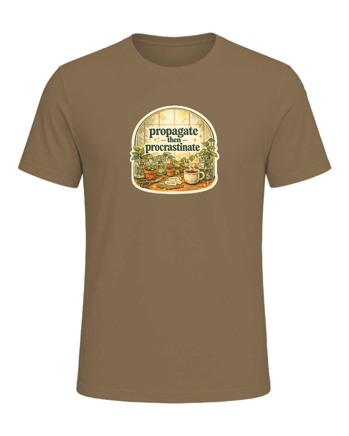 Propagate Then Procrastinate Tee — Heather Olive