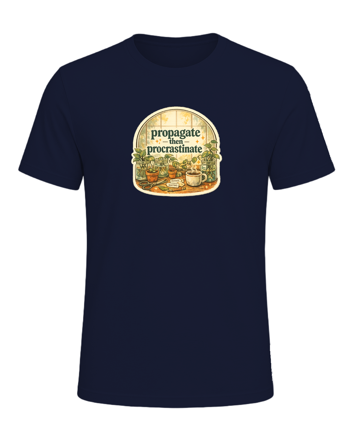 Propagate Then Procrastinate Tee — Navy