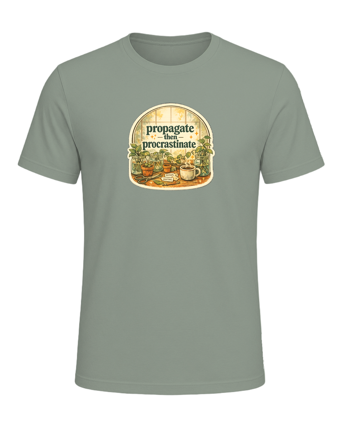 Propagate Then Procrastinate Tee — Sage