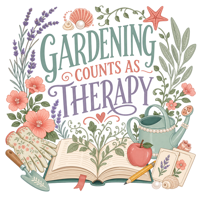 GARDENING COUNTS AS THERAPY — Clean Minimalist Text
