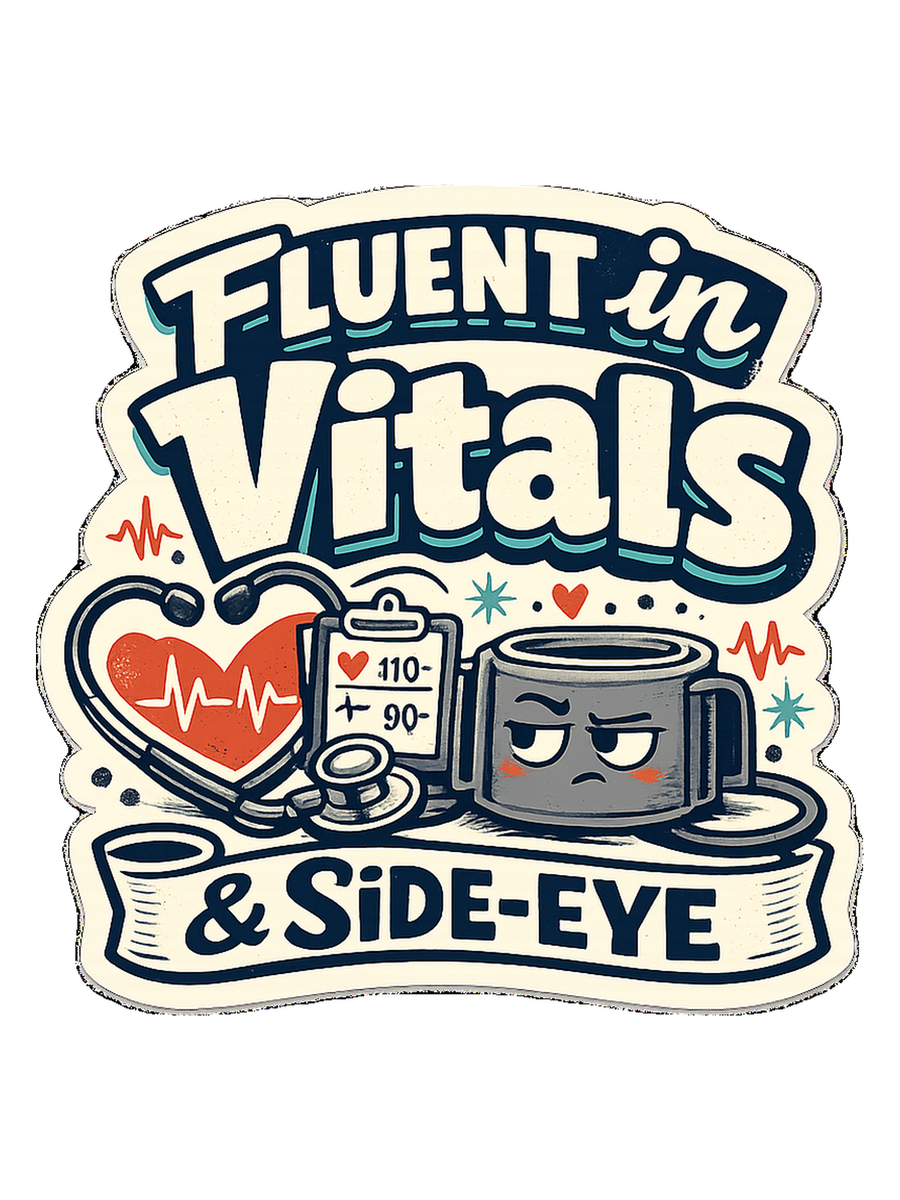 ICU Nurse T-Shirt — Fluent in Vitals & Side-Eye