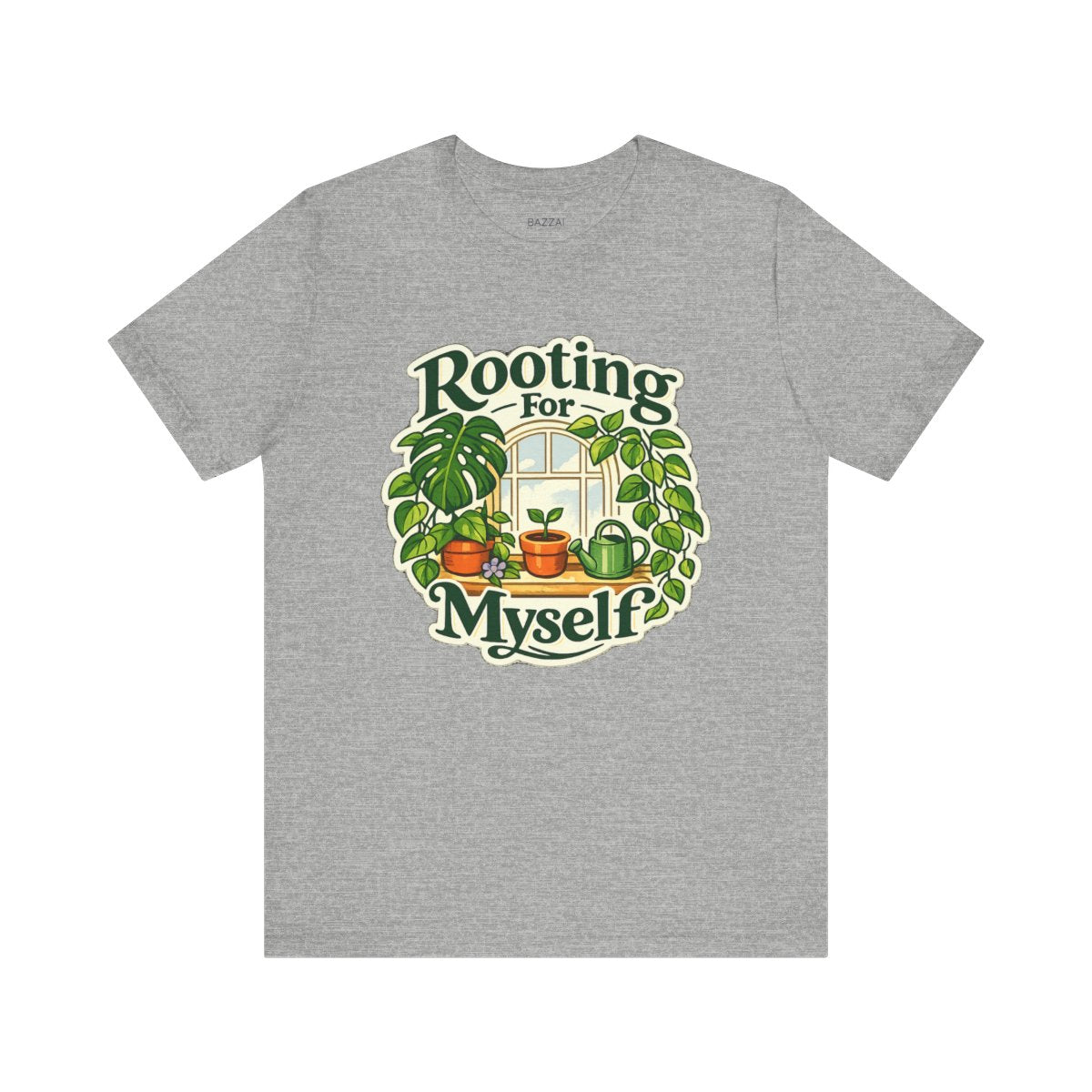 Self Care Gift T-Shirt — Rooting for Myself — plant mom t-shirt design by Margaux