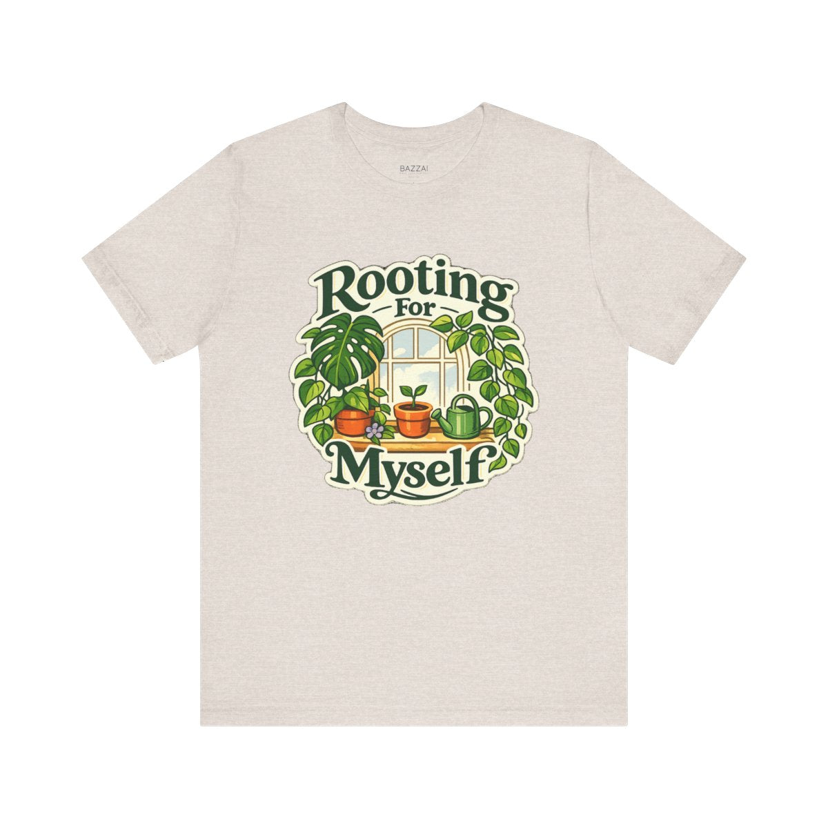 Self Care Gift T-Shirt — Rooting for Myself — plant mom t-shirt design by Margaux