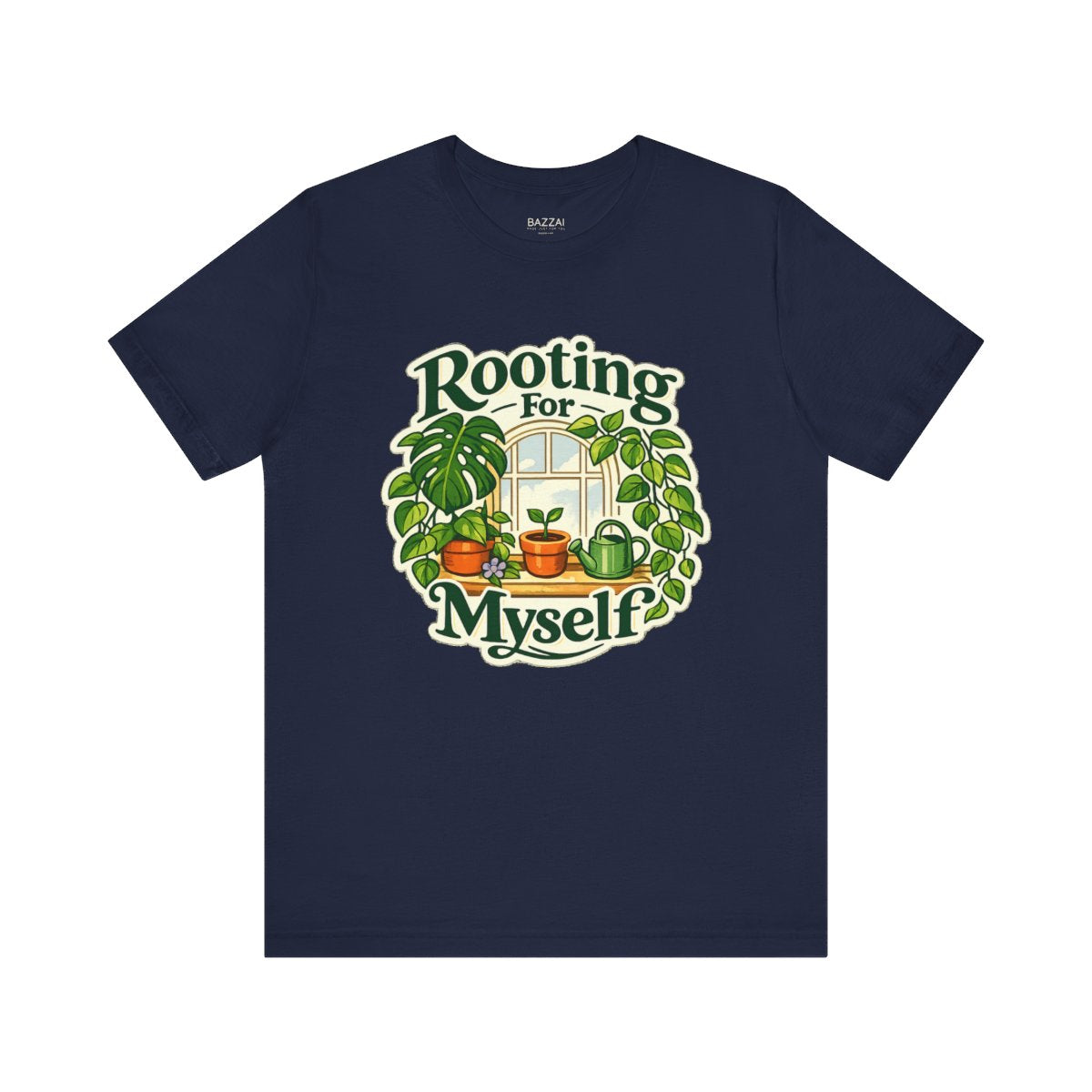 Self Care Gift T-Shirt — Rooting for Myself — plant mom t-shirt design by Margaux