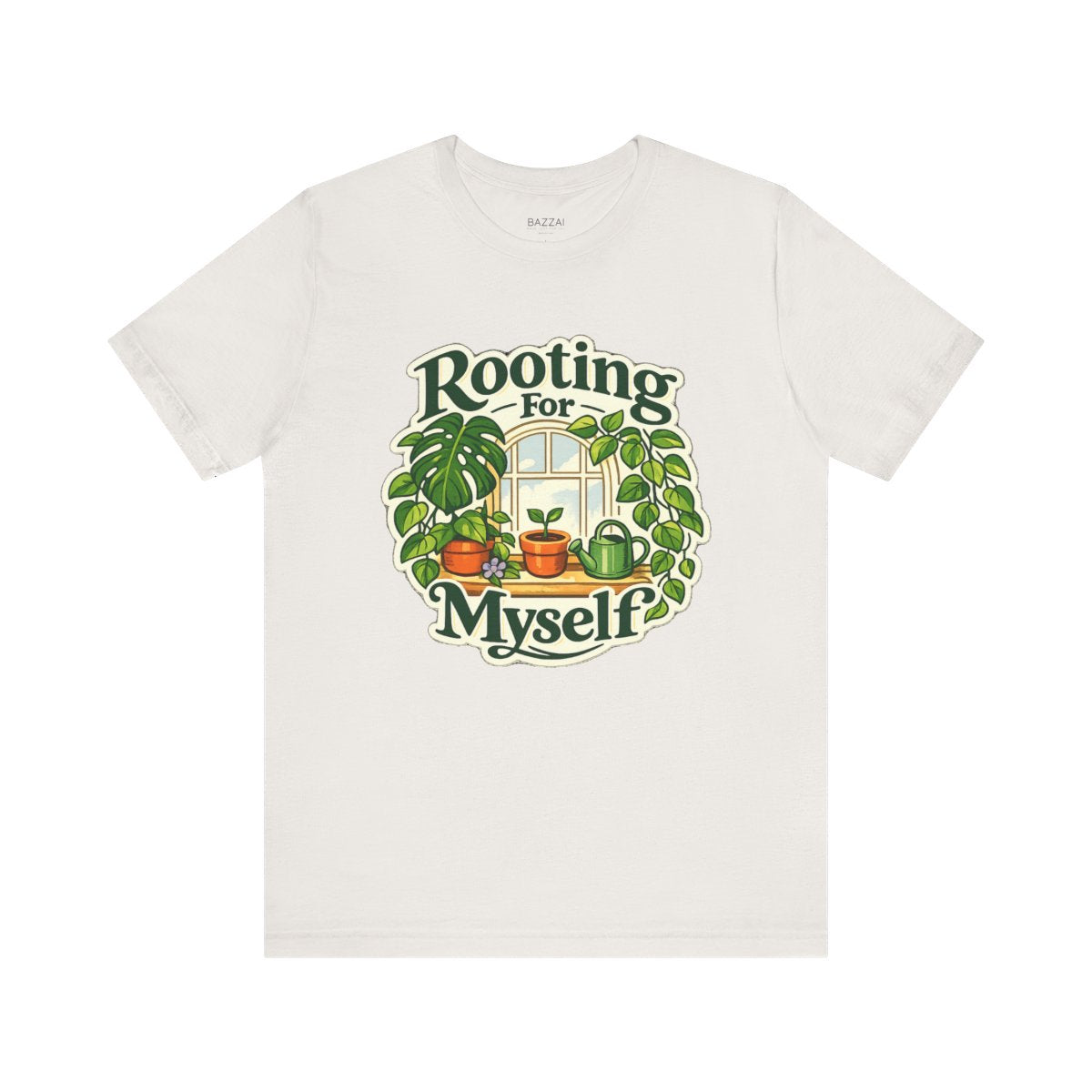 Self Care Gift T-Shirt — Rooting for Myself — plant mom t-shirt design by Margaux