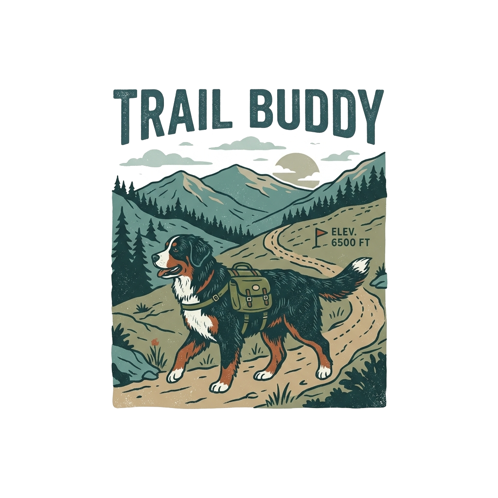 Bernese Mountain Dog Hiking