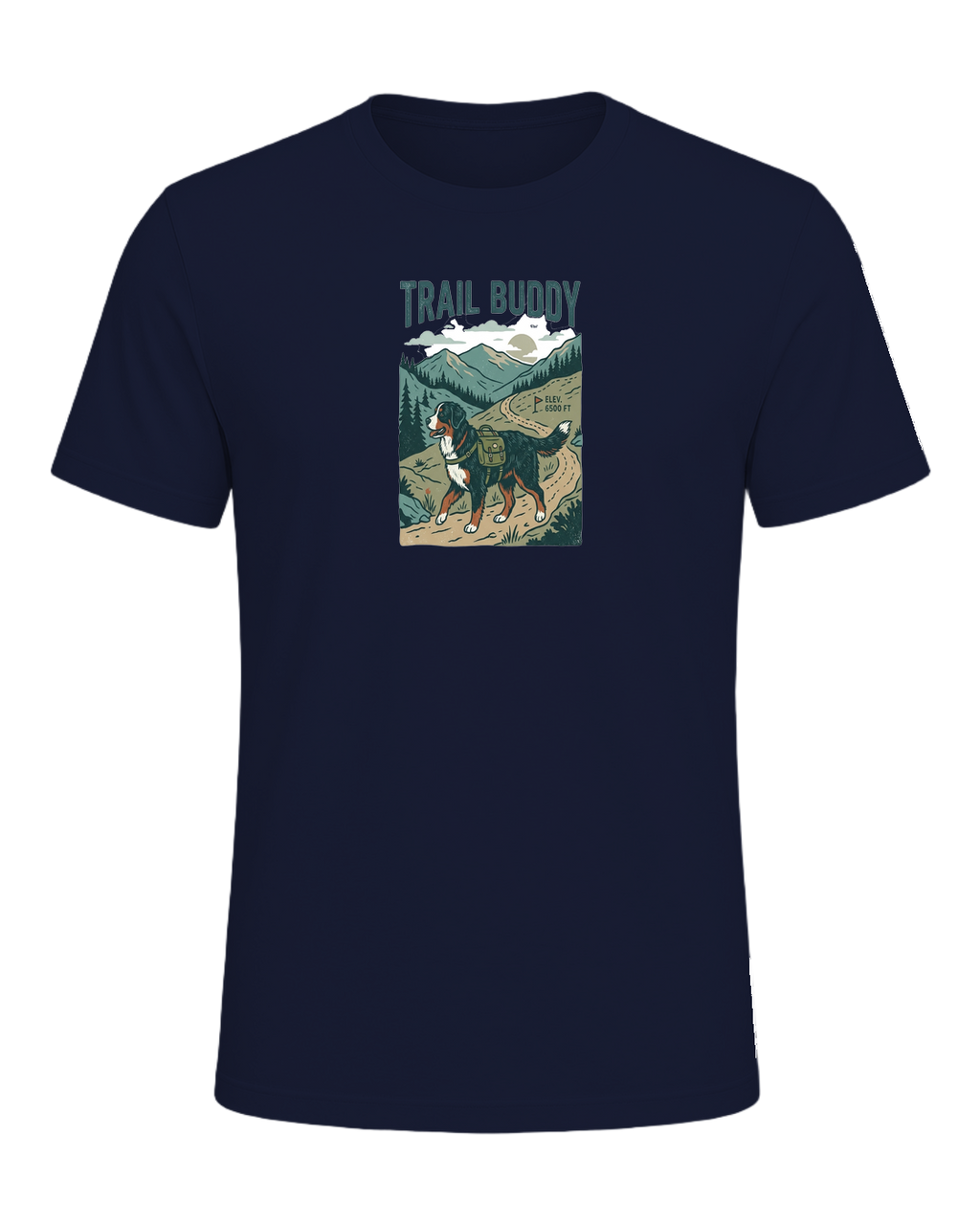 Bernese Mountain Dog Hiking — Navy