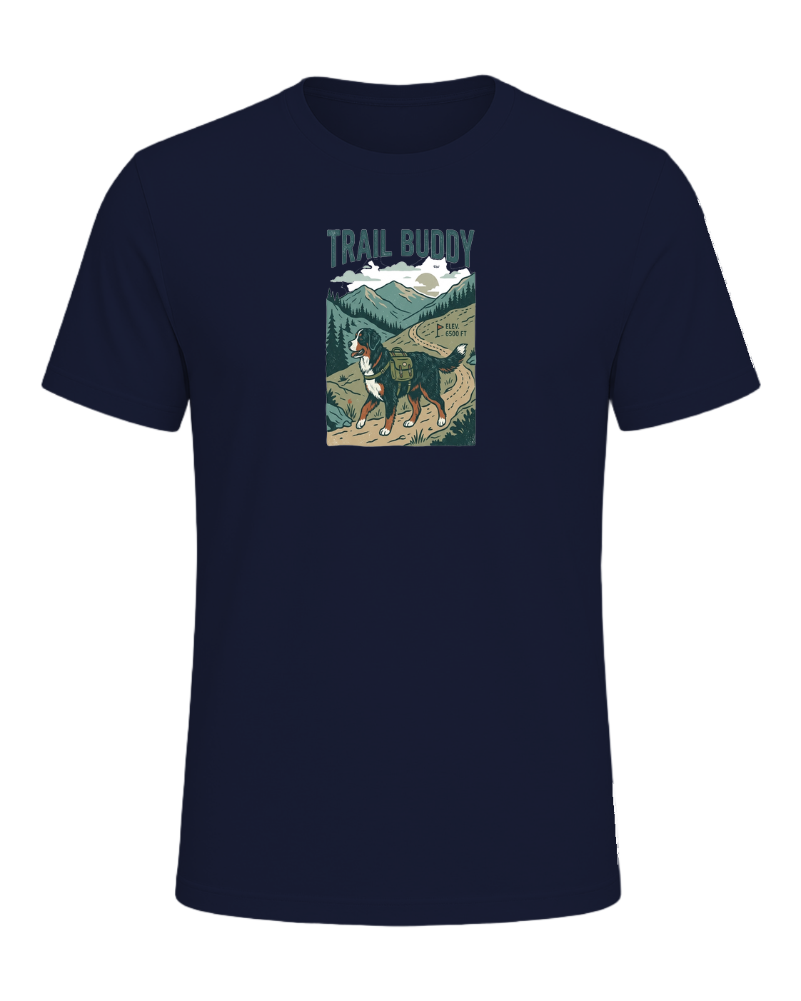 Bernese Mountain Dog Hiking — Navy