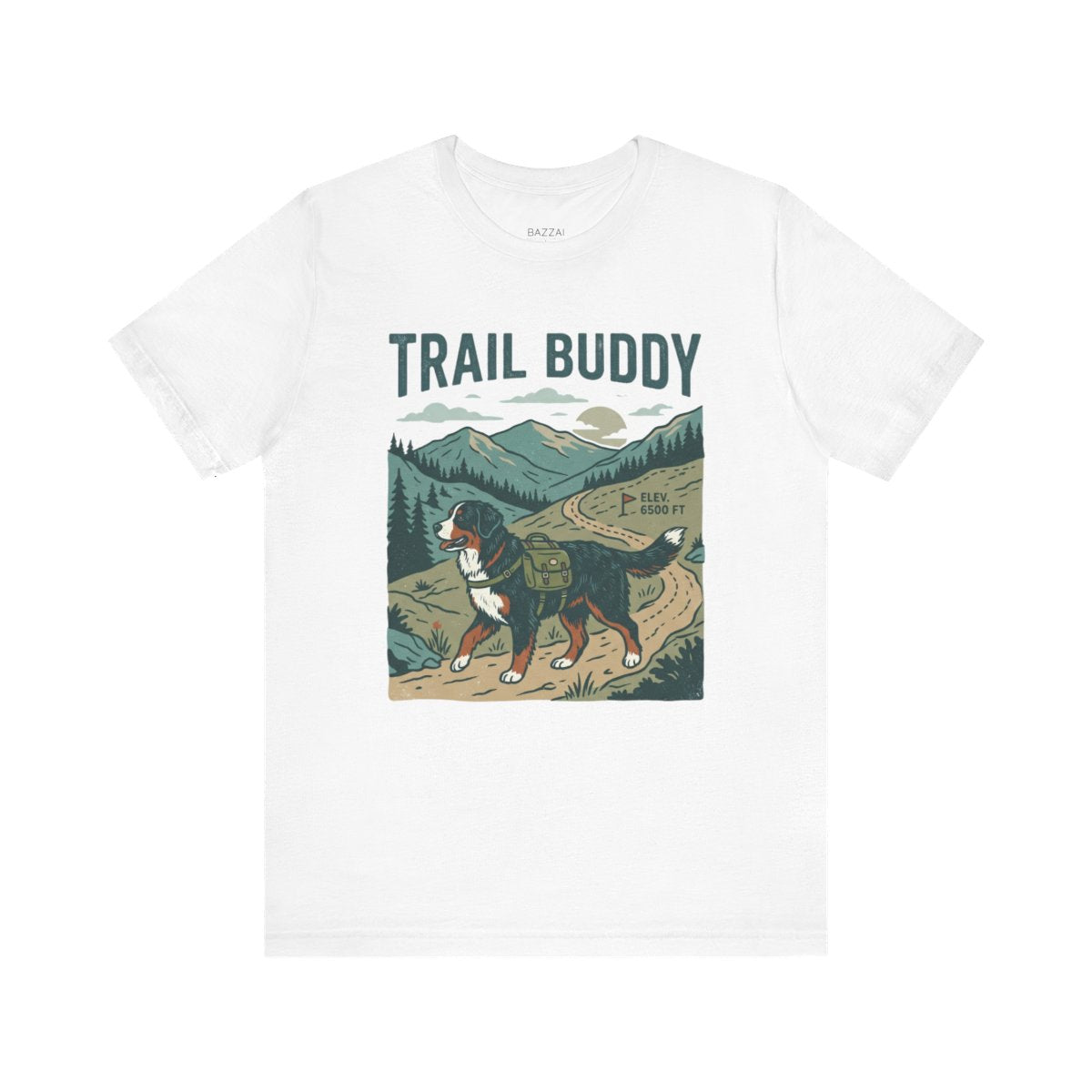 Bernese Mountain Dog T-Shirt — Built for the Trail — t-shirt design