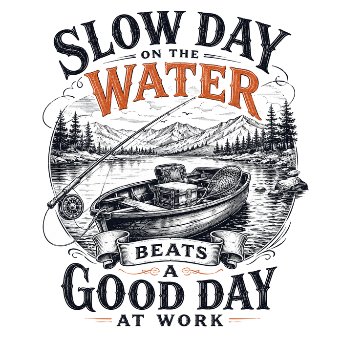 Slow Day on the Water Beats Work - Cozy Tee